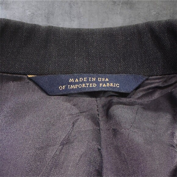 BROOKS BROTHERS Men’s 44L Gray Wool Blazer Sport Coat Two Button Jacket Made USA - Picture 6 of 16